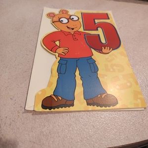 Celebrate your child's fifth birthday with this Arthur-themed greeting card 2005